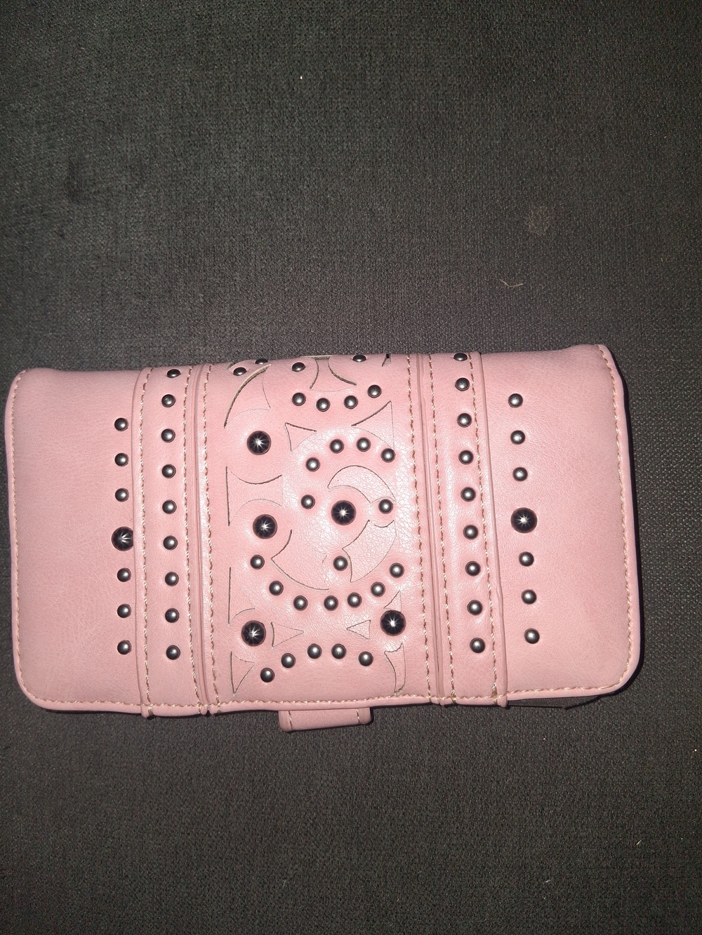 Pink Studded Women's Card & Key Holder Wallet
